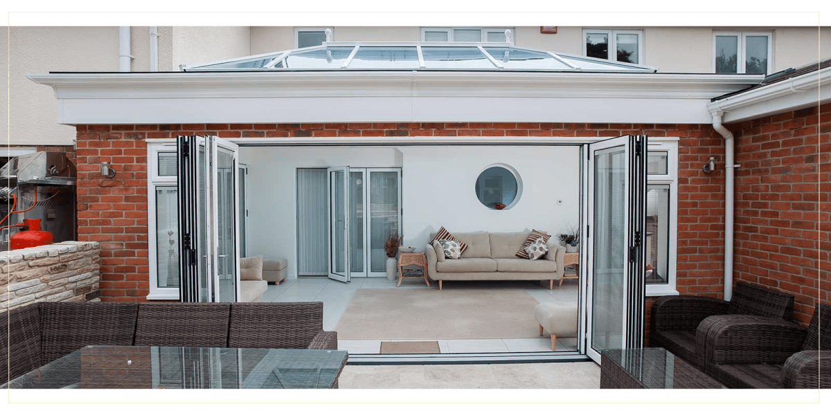 white bifold doors