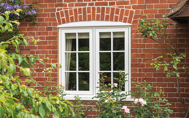 White flush casement windows